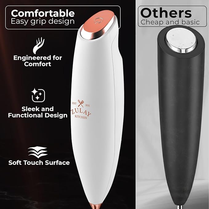 Zulay Kitchen Patented Tornado Triple Whisk Milk Frother - Image 4