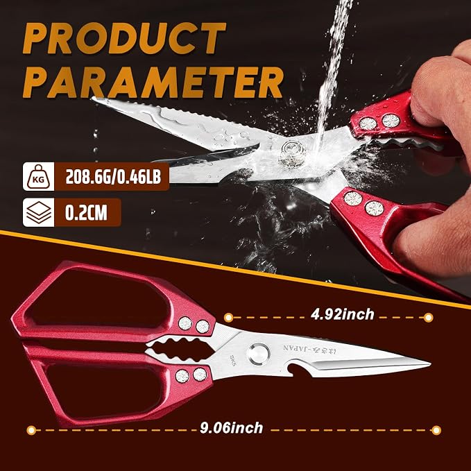Huusk Kitchen Scissors Set Red - Image 4