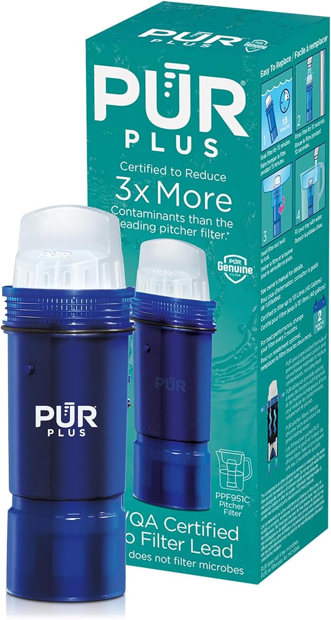 PUR Plus Lead Reducing Water Pitcher and Dispenser Replacement Filter, NSF & by PUR
