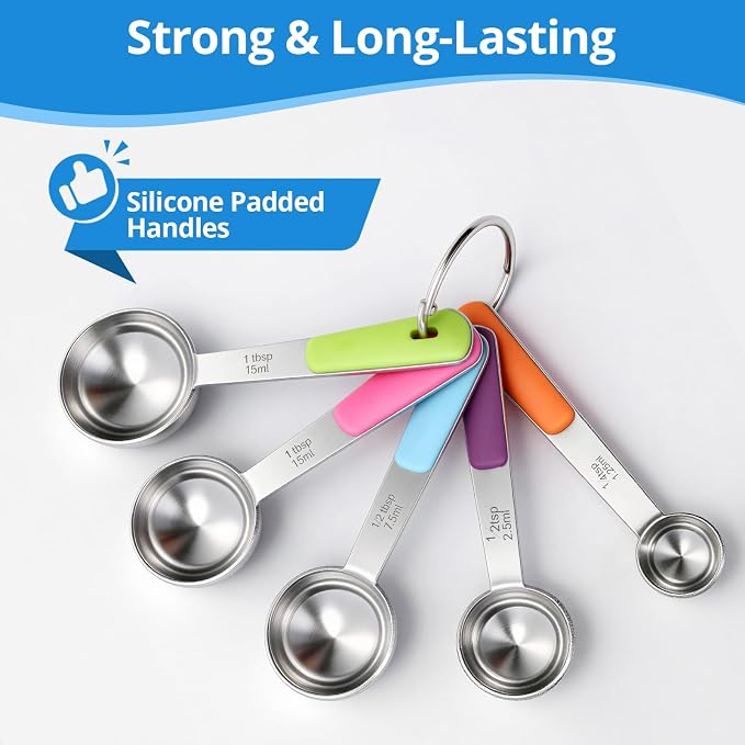 Bopei Measuring Cups and Spoons Set Stainless Steel 10 Piece - Image 4