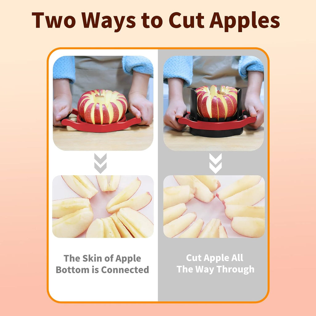 OOKUU Apple Slicer and Corer, [Large Size] 16-Blade Heavy Duty Apple
