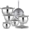 Daniks Classic 12-Piece Stainless Steel Cookware Set by Daniks