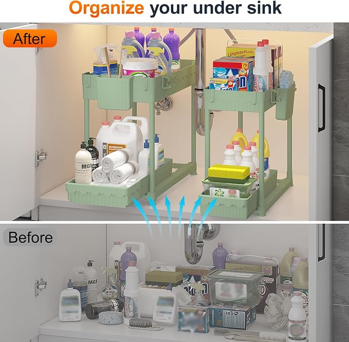 Sevenblue Under Sink Organizer, Bathroom Organizers and Storage, 2 Tier - Image 3
