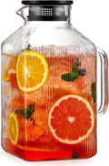 1 Gallon Square Glass Pitcher by Unknown