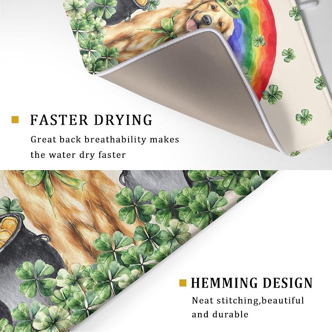 Funny Dog Dish Drying Mats for Kitchen Countertop Large Microfiber Absorbent - Image 3