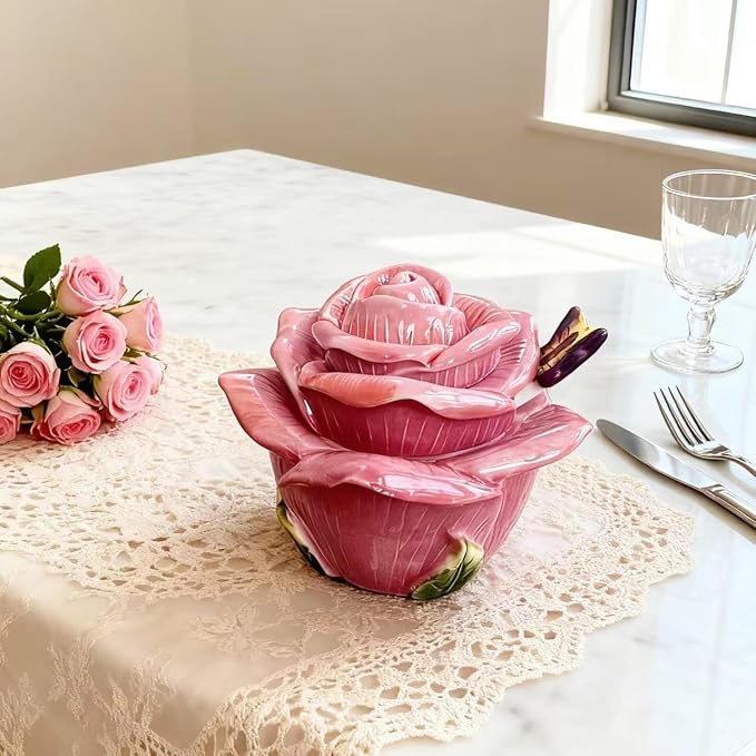 Ceramic Rose Spice Jars by Minigift