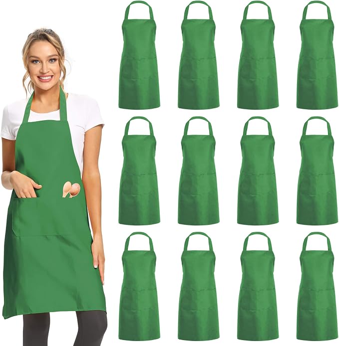 DUSKCOVE 12 Pack Plain Bib Aprons by DUSKCOVE