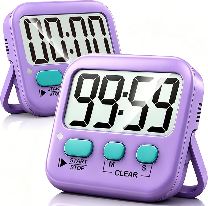 Antonki 2 Pack Digital Timer for Kids, Magnetic Countdown Kitchen Timers for by Antonki