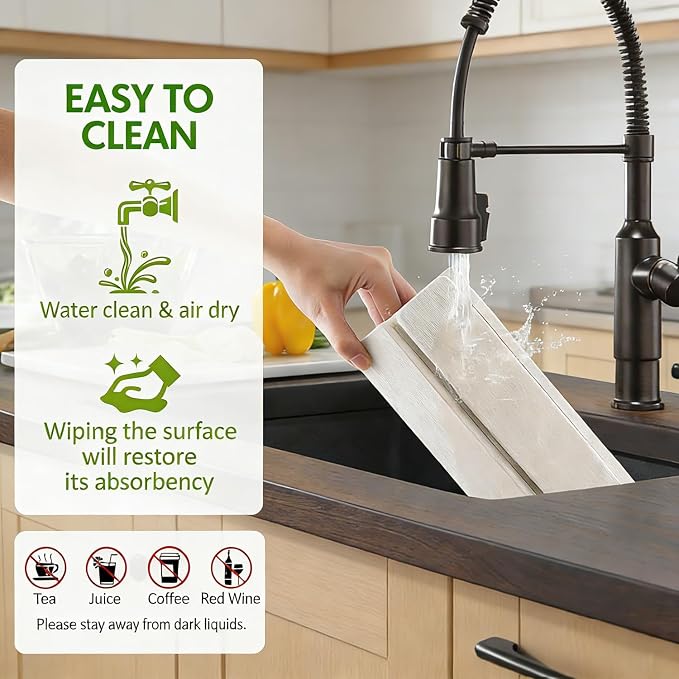 Large Stone Dish Drying Mat for Kitchen Counter, Collapsible Quick Dry - Image 5
