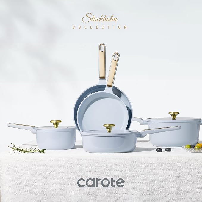 CAROTE Ceramic Cookware Set Nonstick, Non-Toxic & PFAS-Free, Dishwasher - Image 7