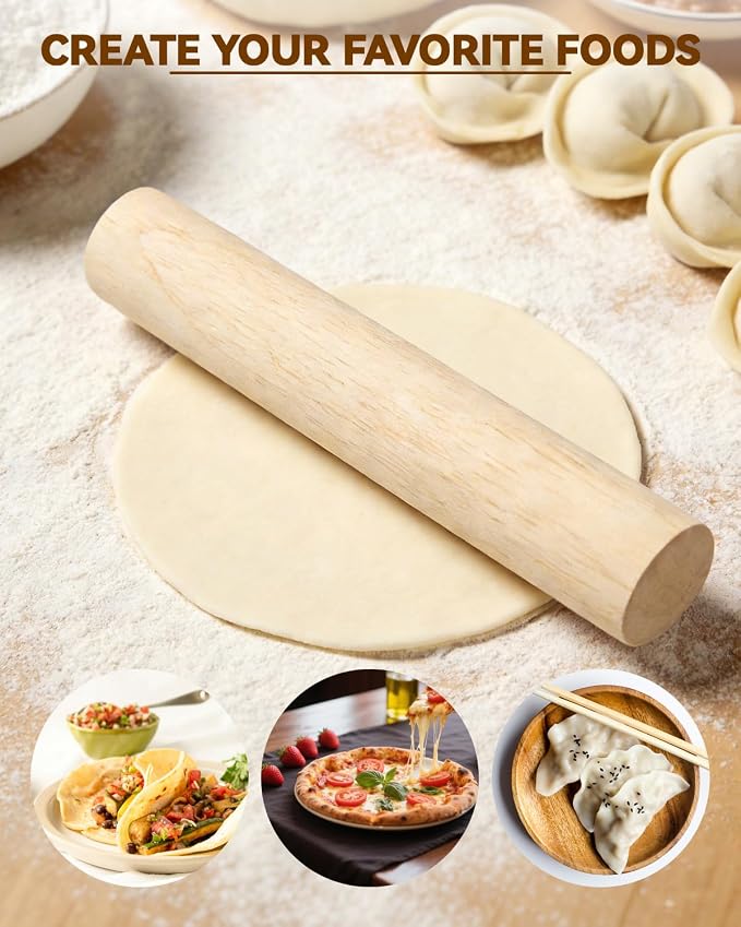 6 Inch Small Wooden Rolling Pin, Wooden Rolling Pin Set - Image 5