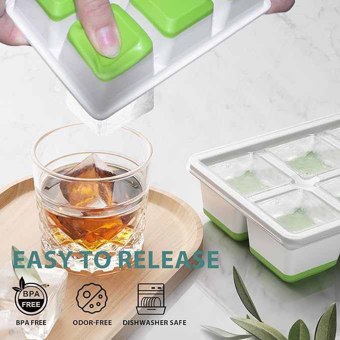 Optish Large Ice Cube Molds, 3 Pack Whiskey Square Ice Molds, 1.8 Inch Big Ice - Image 5