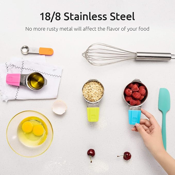Measuring Cups, U-Taste Magnetic Measuring Cups and Spoons Set of 13 in 18/8 - Image 3