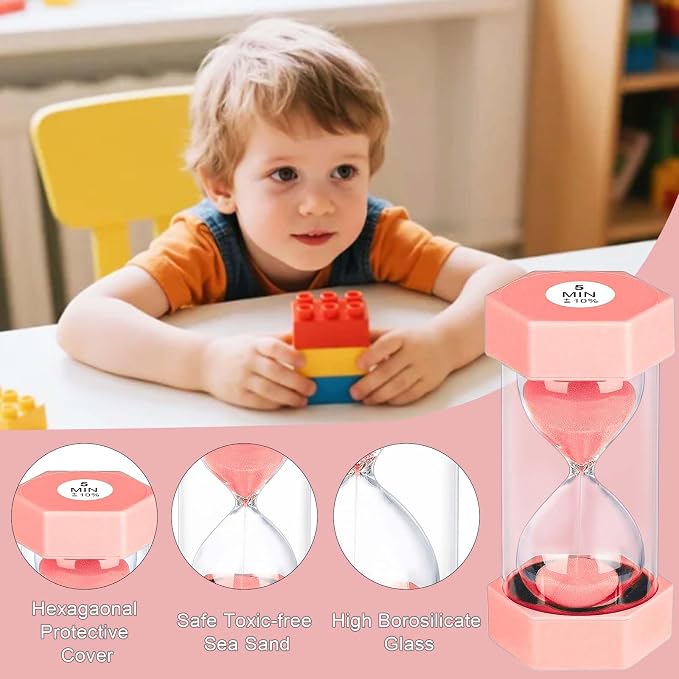 Hourglass 45 Minute Sand Timer, Plastic Sand Clock 45 Min, Unbreakable Colorful - Image 3