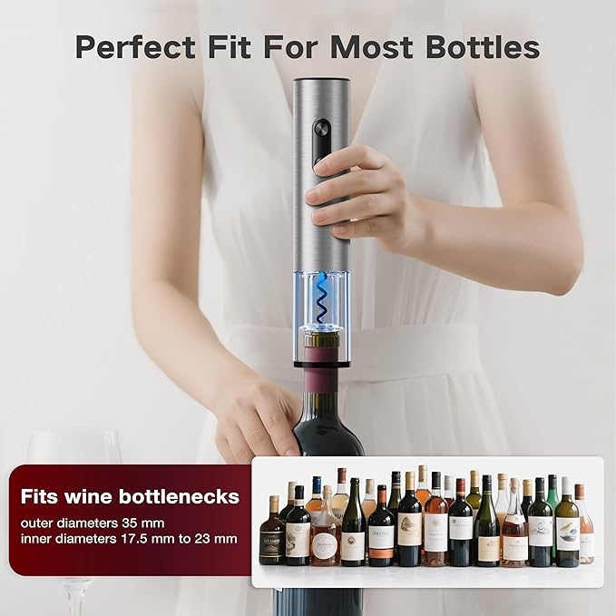 6-in-1 Electric Wine Opener Gift Set, BABONIR Stainless Steel USB-C - Image 4