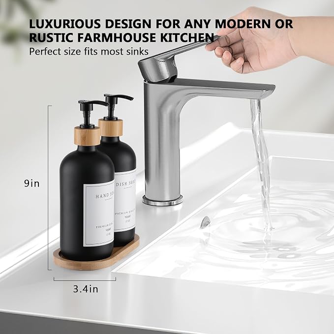 Black Glass Soap Dispenser - Image 2
