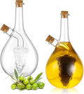 Suclain 2 Pcs Oil and Vinegar Dispenser, 2 in 1 Glass Olive Oil and Vinegar by Suclain