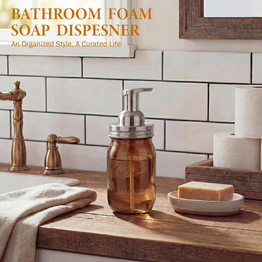 Amolliar Plastic Mason Jar Foaming Soap Dispenser Pump Lid