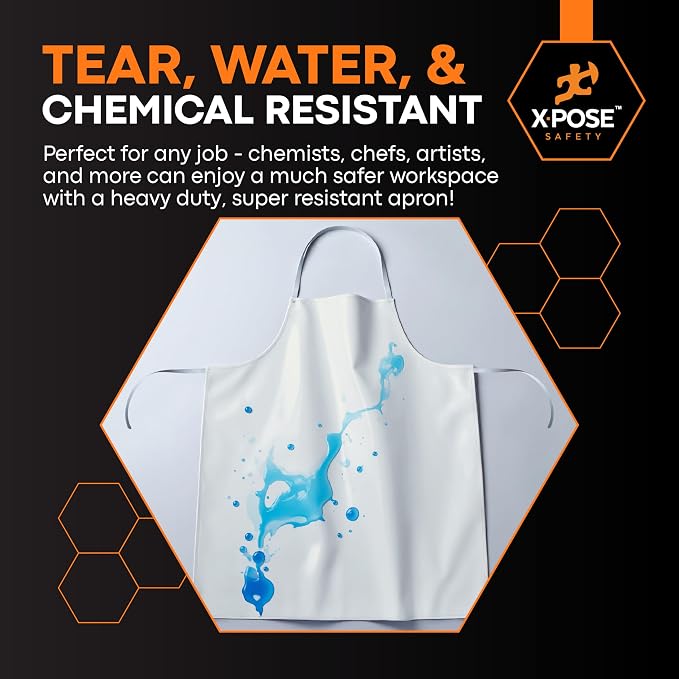 Xpose Safety Heavy Duty Vinyl Waterproof Aprons, Industrial and Commercial Use - Image 5