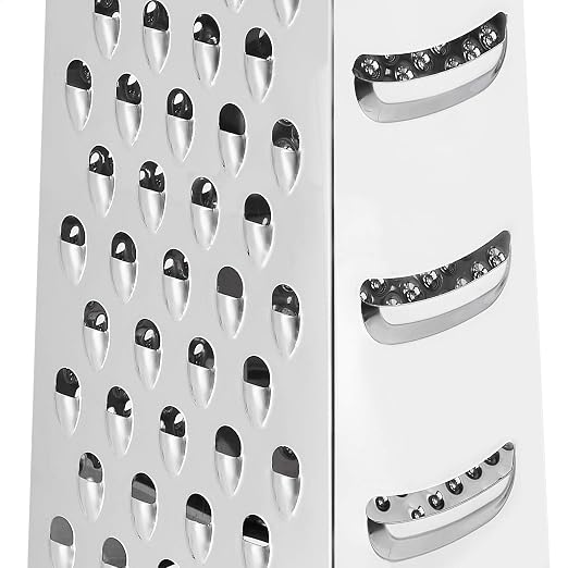 Amazon Basics Rectangular 4-Sided Box Cheese Grater and Shredder, Stainless - Image 4