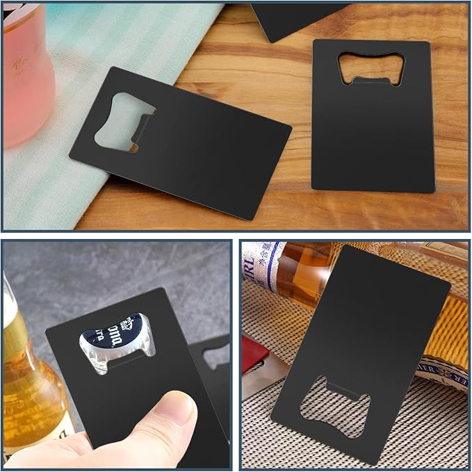 100 Pcs Stainless Steel Metal Card Beer Bottle Openers, DIY Bottle Opener - Image 5