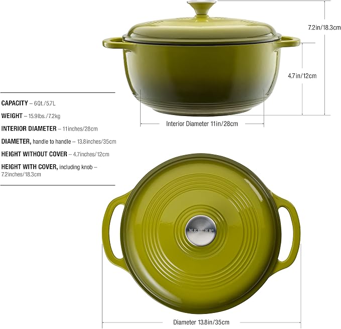 Mercer Culinary Enameled Cast Iron Round Dutch Oven, 6 qt. - Image 5