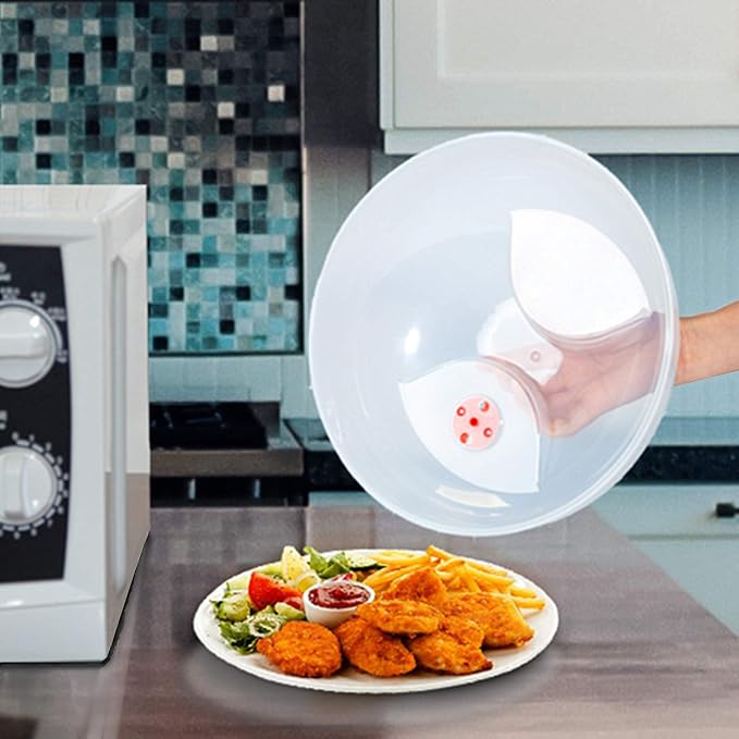Large Microwave Cover for Food Easy Grip Microwave Splatter Cover Guard Lid - Image 7