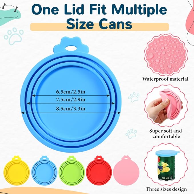 Uiifan Cat Food Lid Cat Food Can Covers Lids 8 Pcs Pet Can Supplies Set 5 - Image 4