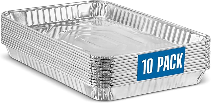 PLASTICPRO Aluminum Pans 10 Pack Disposable Cookie Sheets 9'' x 13'' Baking by PLASTICPRO