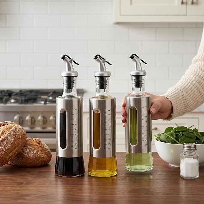 Olive Oil Dispenser for Kitchen, 4 Pack 10oz/300 ML Cooking Oil and Vinegar - Image 2