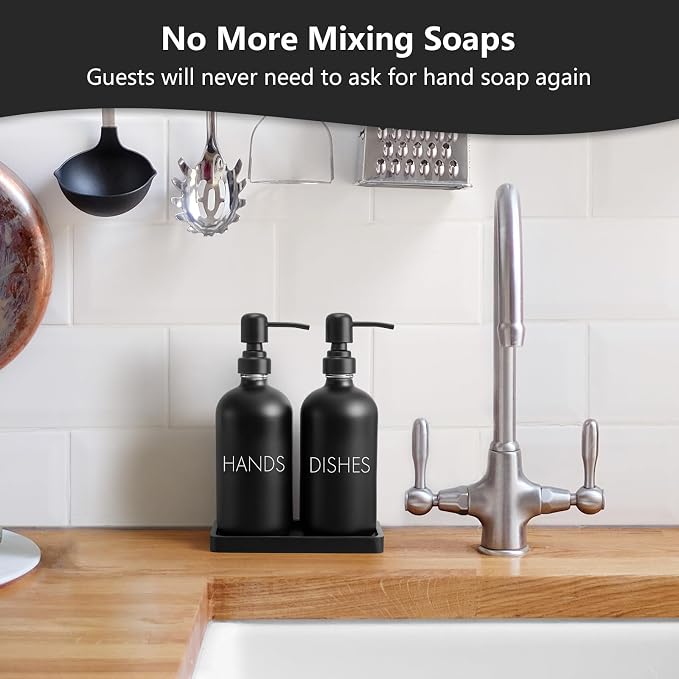 Black Dish and Hand Soap Dispenser Set - Image 2