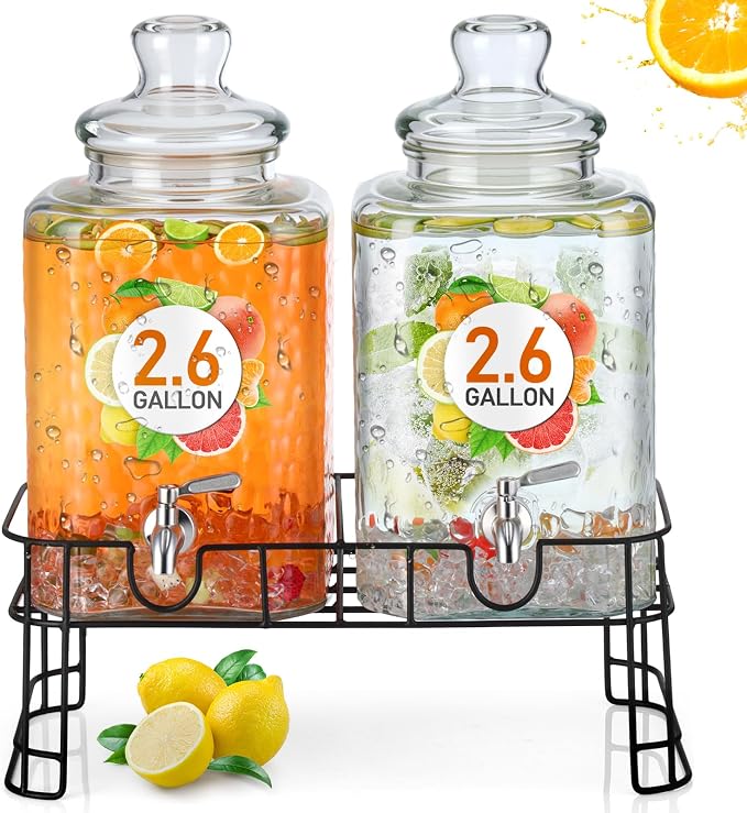 Honeydak 2.6 Gallon Glass Beverage Dispenser by Honeydak