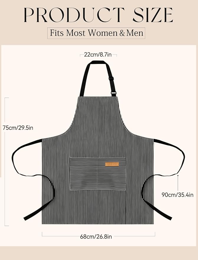 2 Pack Kitchen Cooking Aprons, Soft Aprons - Image 6