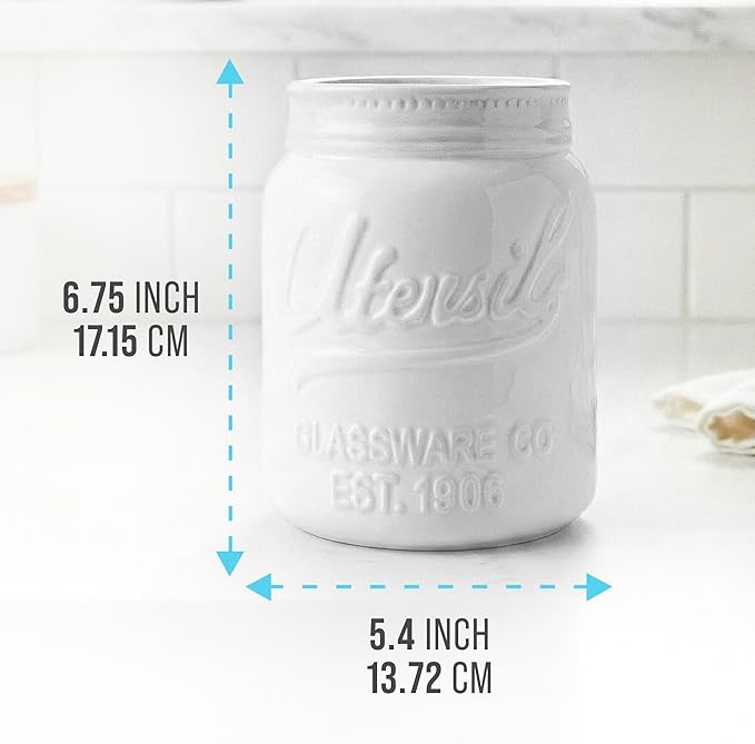 Comfify Wide Mouth Mason Jar Utensil Holder Decorative Kitchenware Organizer - Image 3