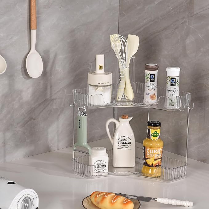 2-Tier Corner Bathroom Organizer Countertop - Image 4