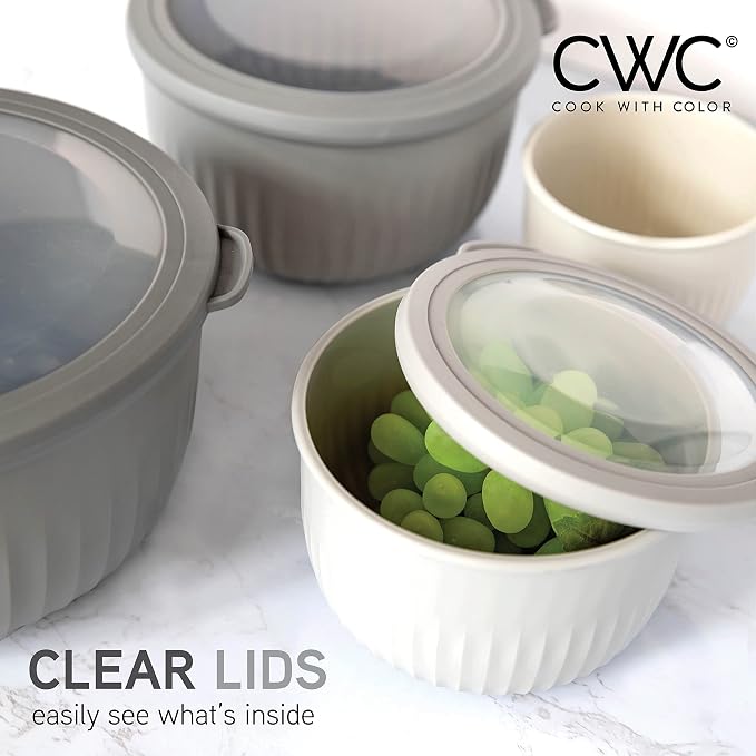 COOK WITH COLOR Prep Bowls with Lids- Wide and Deep Nesting Plastic Small - Image 4