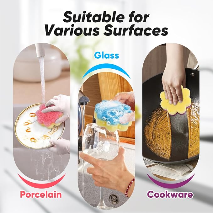 LAUNDRYLUX Scrub Sponge, Dual-Sided Temperature-Responsive Scrubber - Image 5