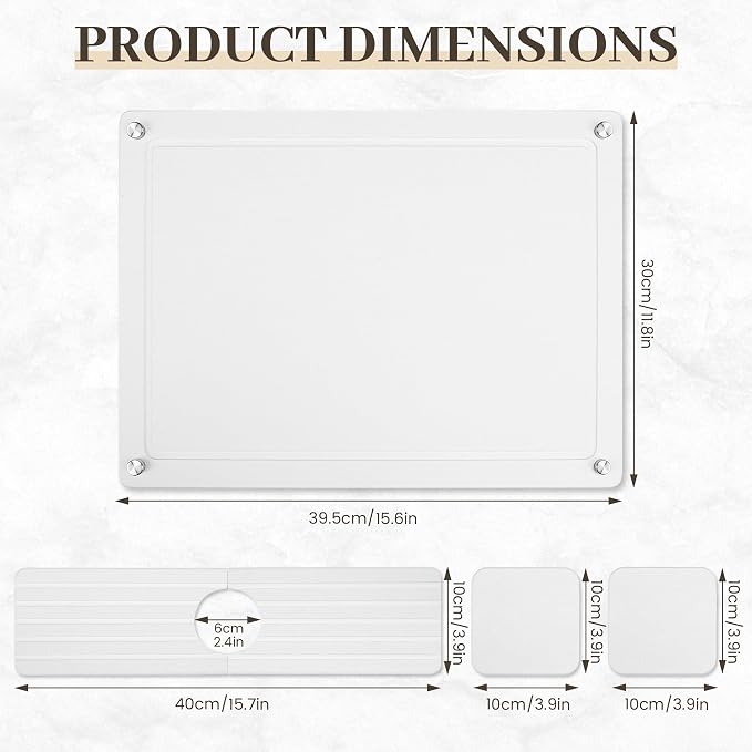 Zinovo Stone Dish Drying Mats for Kitchen Counter, Quick Dry Water-Absorbent - Image 3