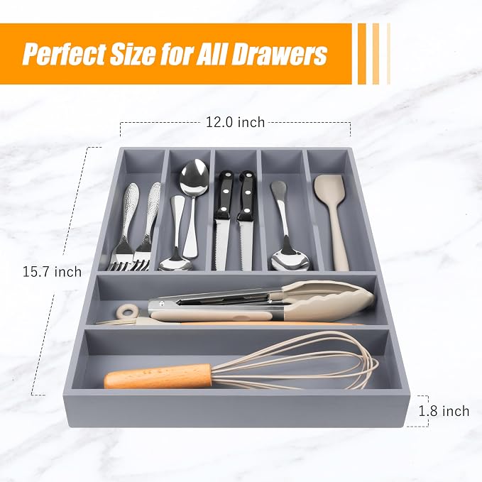 Kitchen Silverware Drawer Organizer and Storage Organizador Small De Cucharas y - Image 3