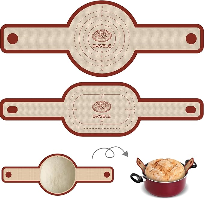 Silicone Bread Sling for Dutch Oven, Non-Stick & Easy to Clean Bread Baking Mat by Dwavele