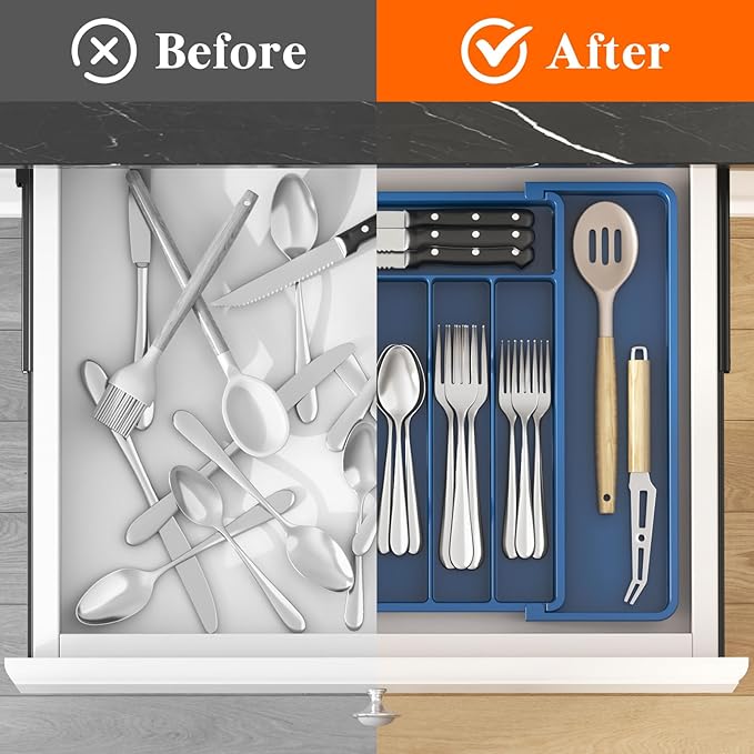 Lifewit Silverware Drawer Organizer, Expandable Utensil Tray - Image 5