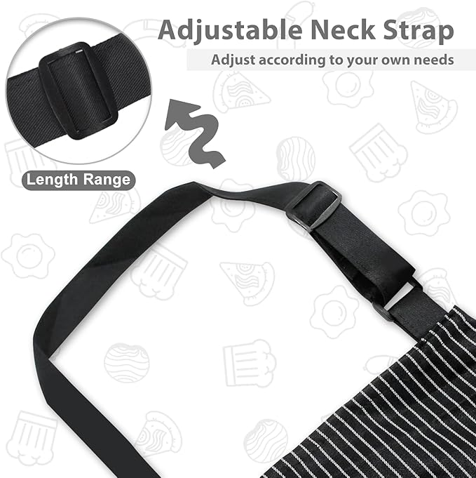 2 Pack Aprons for Women with Pockets, Kitchen Cooking Apron for Men, Adjustable - Image 5