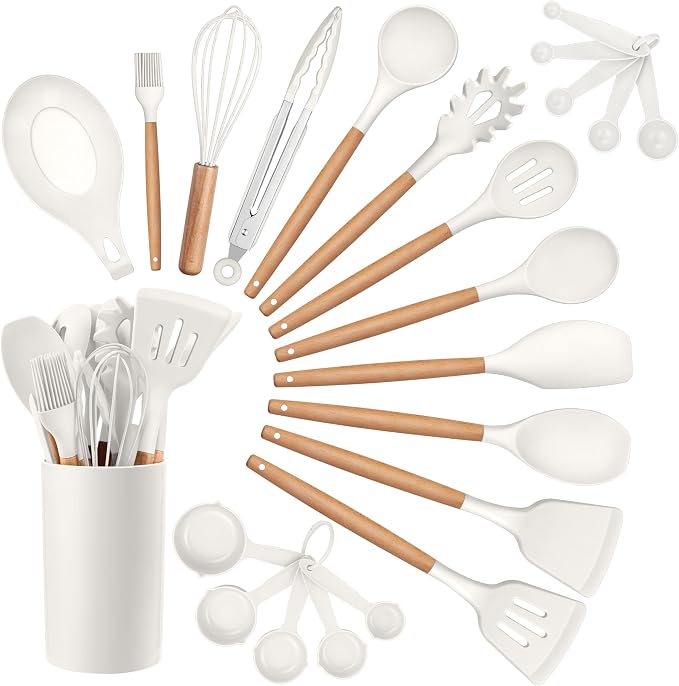 HaWare Kitchen Cooking Utensils Set, 23-Piece Silicone Kitchen Utensils Spatula by HaWare