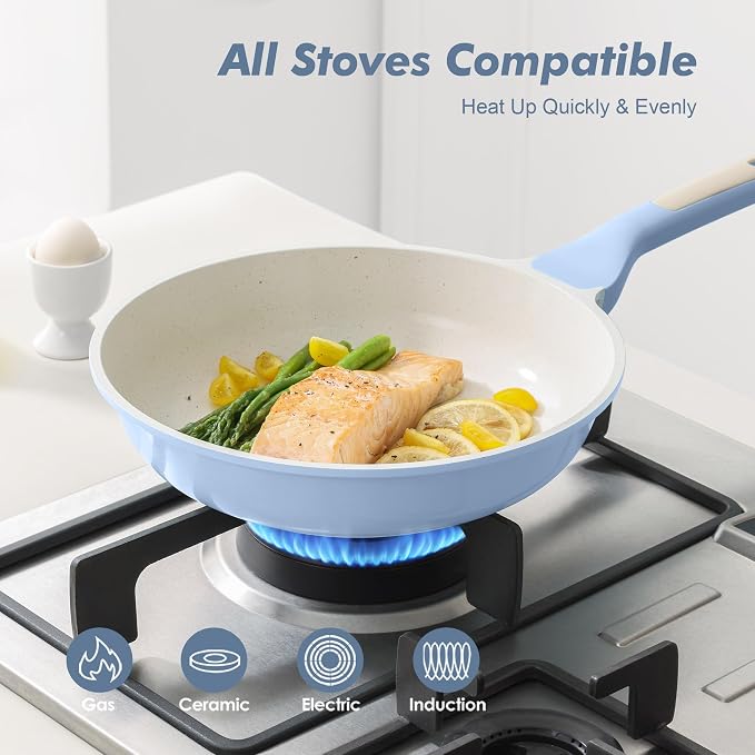 SENSARTE Nonstick Ceramic Frying Pan 9.5-Inch, Healthy Non Toxic Skillet - Image 4