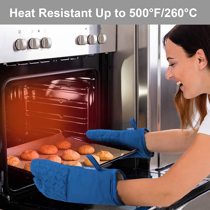 KEGOUU Oven Mitts and Pot Holders 6pcs Set, Kitchen Oven Glove High Heat - Image 6