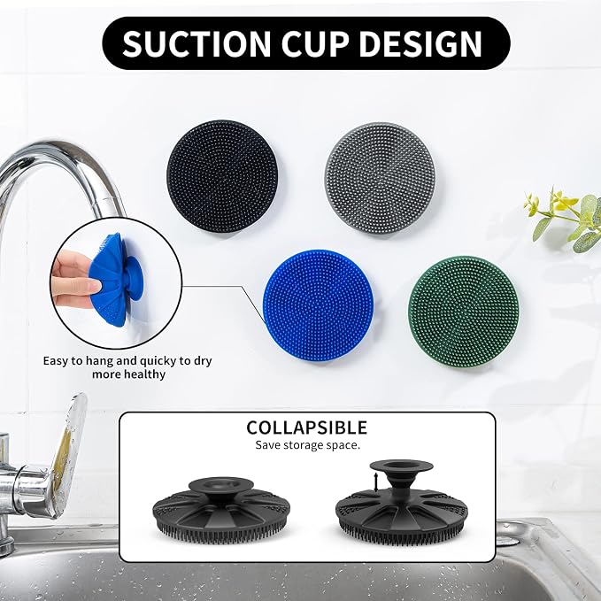 Silicone Sponge, BEAUTAIL Non-Scratch Scrub Sponges - Image 4
