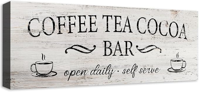 Coffee Tea Cocoa Bar Sign Decor Farmhouse Wall Plaque by SOOTHAN