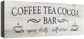 Coffee Tea Cocoa Bar Sign Decor Farmhouse Wall Plaque by SOOTHAN