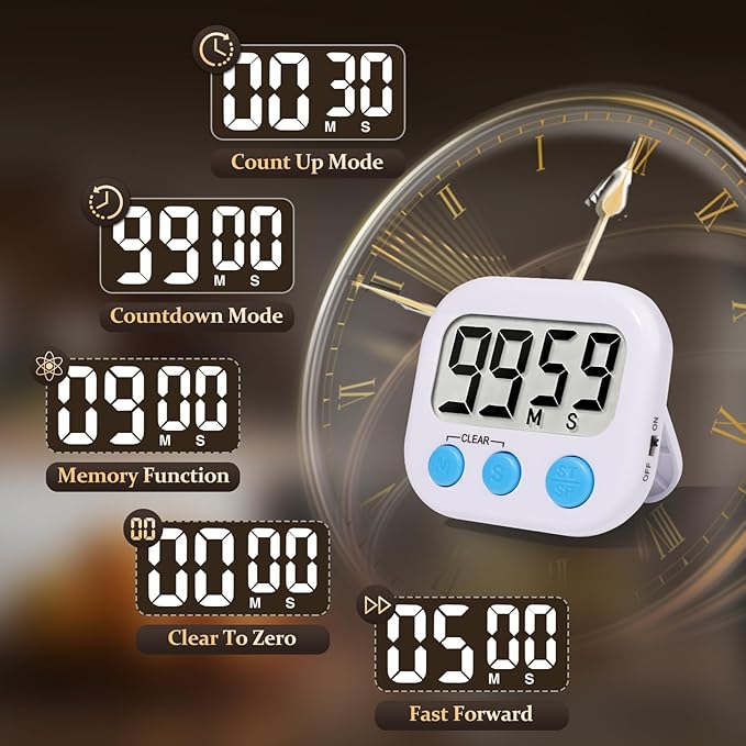 6 Pack Digital Kitchen Timer Small Classroom Timers - Image 6
