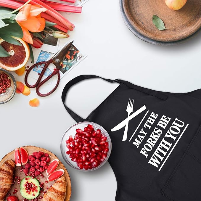 Rosoz Funny BBQ Black Chef Aprons - Image 2